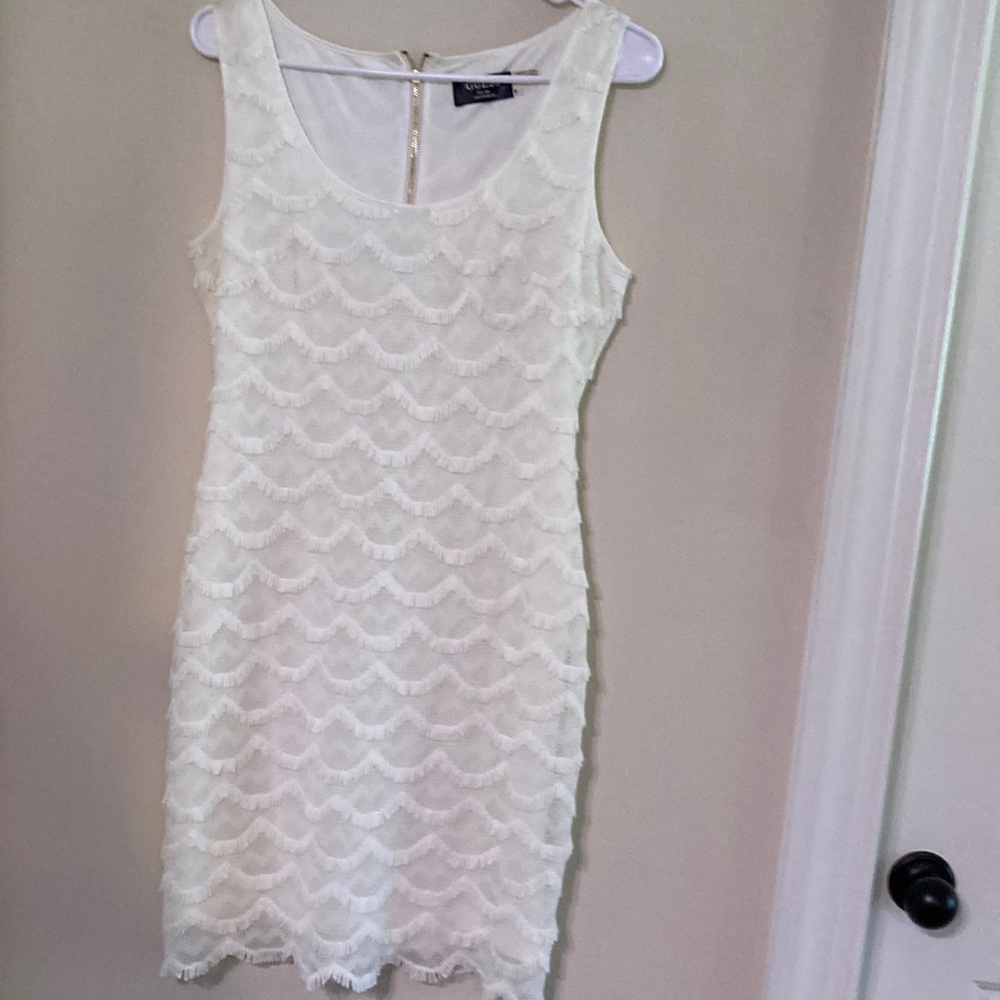 Guess white summer party wedding bodycon mini dress